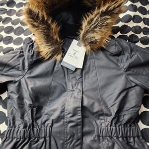 Barbour Waxed jacket with faux fur trim hood - Girls XL (12/13)